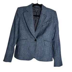 Brooks Brothers Wool Plaid Check Blazer Blue, size 6